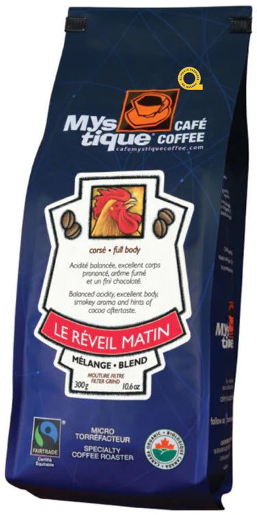 Mystique Coffee, Café Moulu Filtre Réveil Matin (300g) 